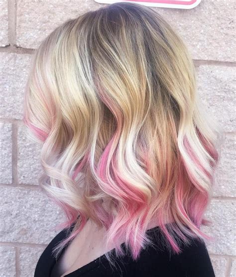 pink lowlights|pink highlights for short hair.